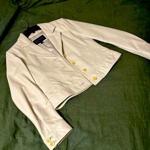 Stylish Cream Leather Blazer by Wilson’s Leather